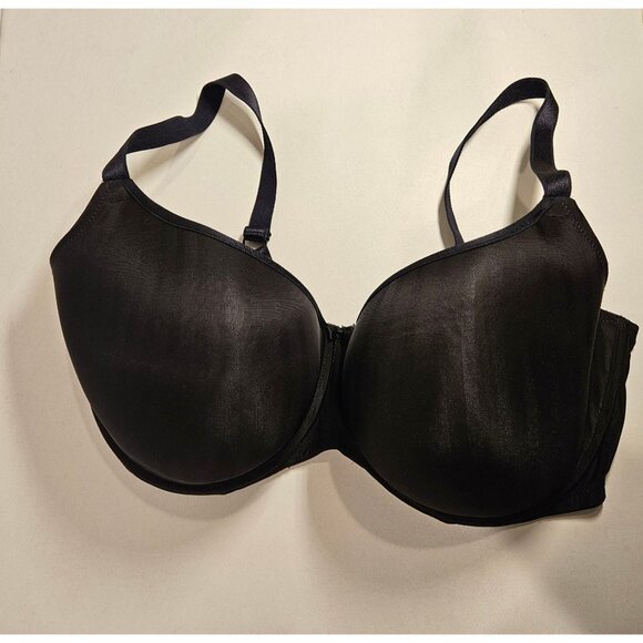 Cleo Bra plus size 38H Black Foam Cups Underwire supportive Smooth Feminine Sexy - Picture 1 of 10
